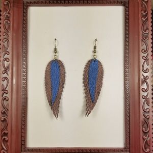 💎Handmade Leather Wing Earrings